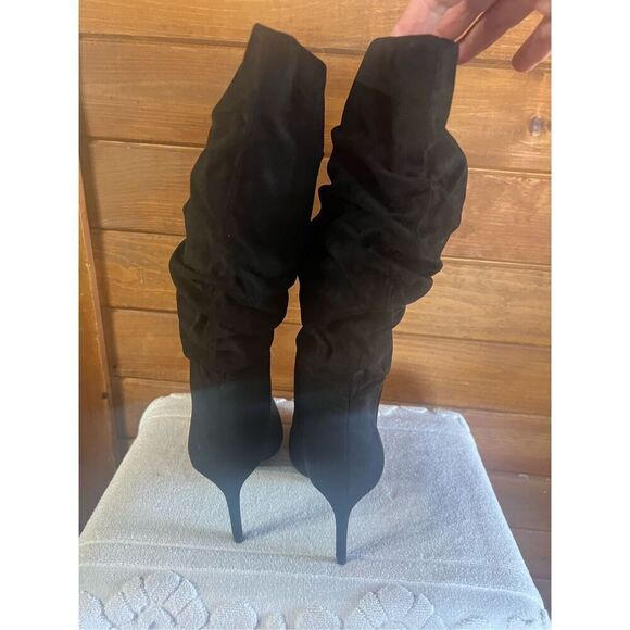 Just fab Khloy Slouch Black Heeled Boots Sz 6 NIB - Picture 3 of 8